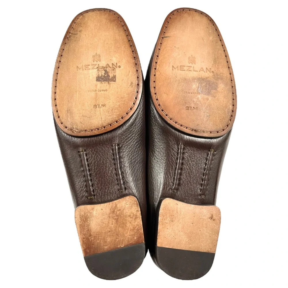 Mezlan Men’s 8.5M Deerskin Brown Leather‎ Slip-On Loafer Shoe Made in Spain
